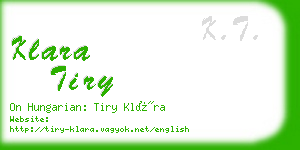 klara tiry business card